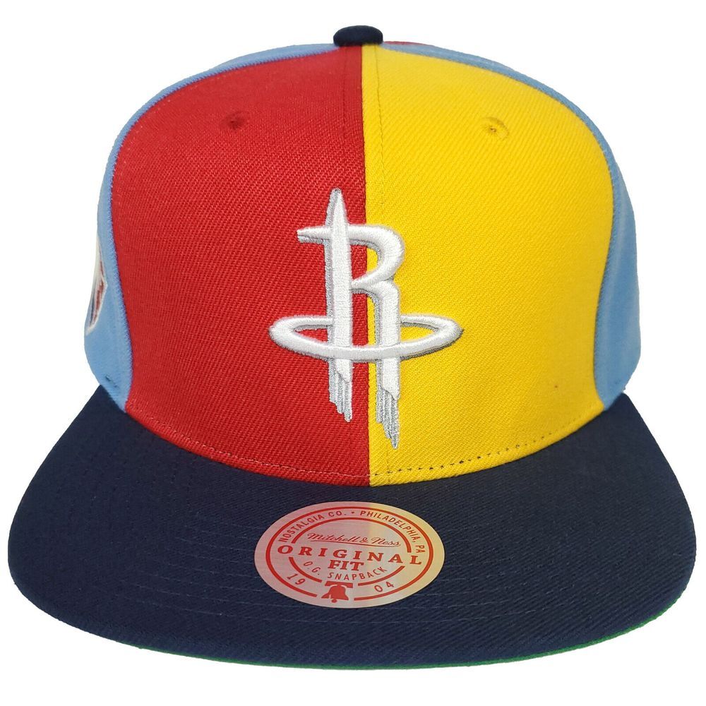 Houston Rockets Mitchell & Ness NBA Snapback Hat Cap 3D Logo 75th Pinwheel NWT